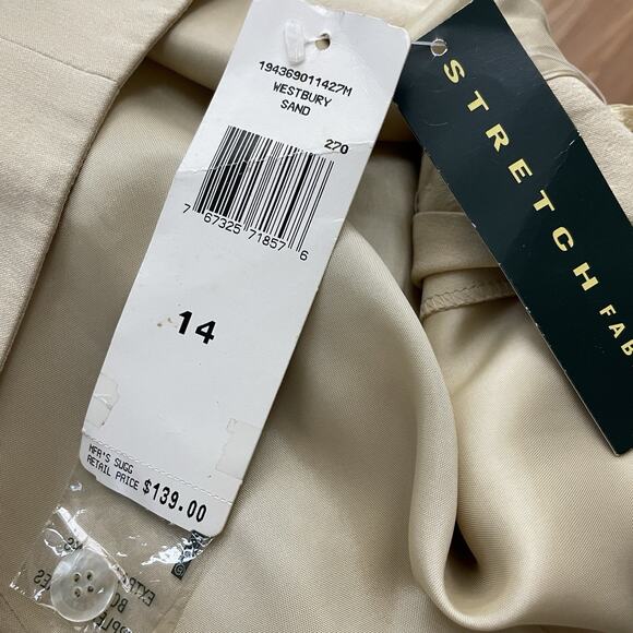 LAUREN Ralph Lauren Size 14 Wide Leg Silk Blend Trouser Pants Cream 34 Waist - Picture 5 of 5